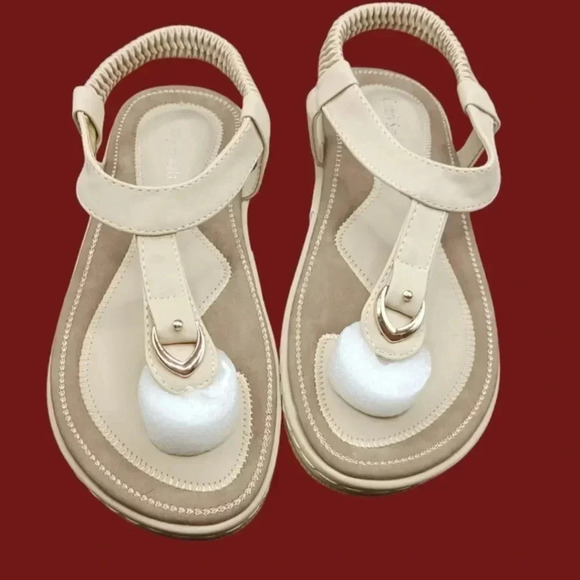 Comfy  sandals confort slip on summer's sandals size 38 beige color - Picture 1 of 8